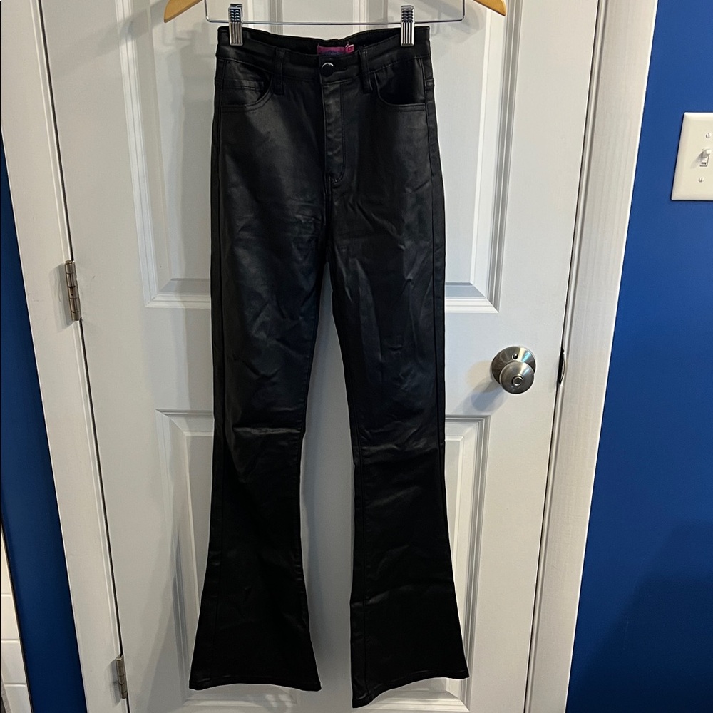 Edikted Black Faux Leather Pants